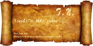 Topán Nándor névjegykártya